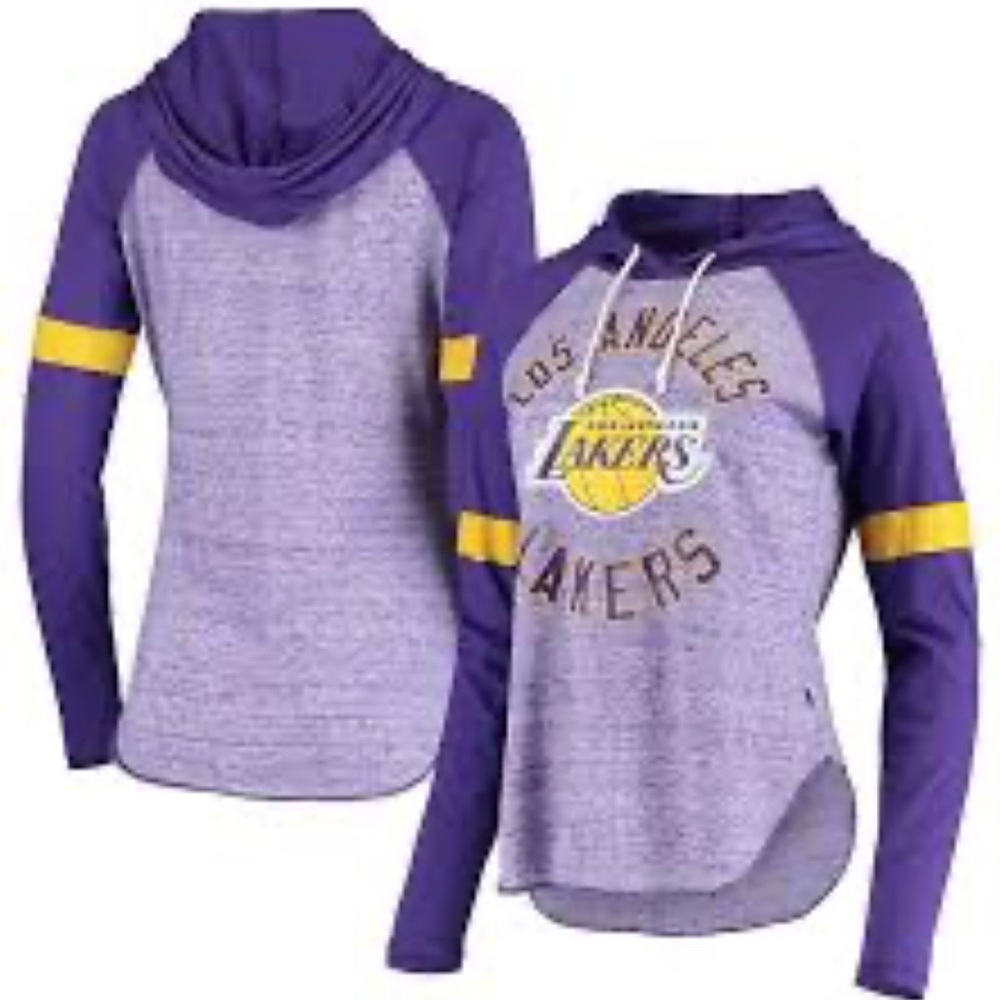 Women's Purple Hooded Raglan Long Sleeve Top